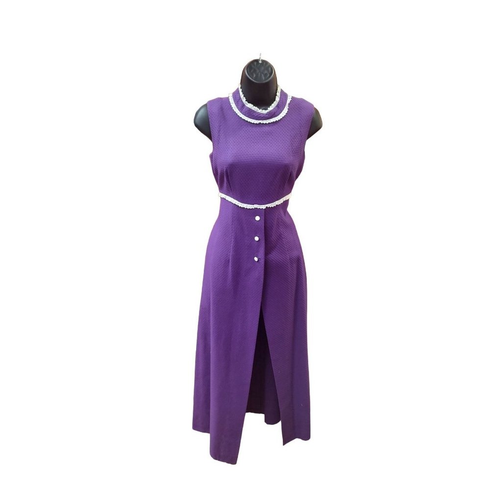 1960's (Barkcloth) Textured Pemeys Hawaii Maxi Dress with Matching Shorts | S-M